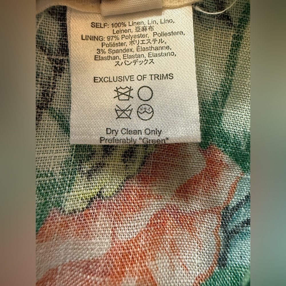 Mara Hoffman Bandeau Romper in Leaf Linen Size 0 - Picture 5 of 10